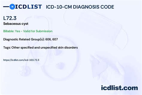 icd 10 code for sebaceous cyst